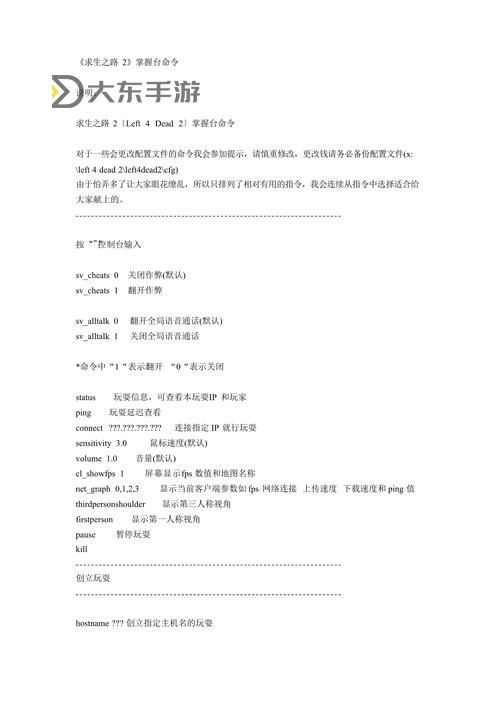 求生之路控制臺代碼秘籍有哪些圖1