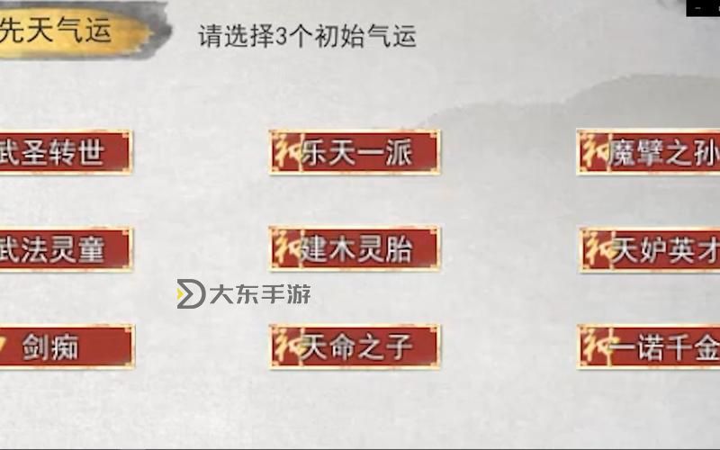 鬼谷八荒先天氣運排行圖1